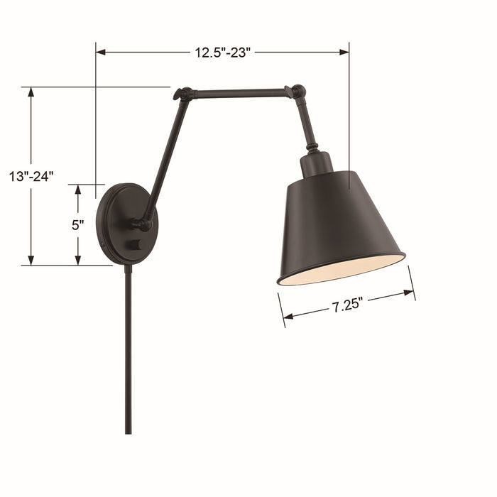 Crystorama MIT-A8021-MK Mitchell One Light Wall Sconce Matte Black Alternate Image 4.jpg