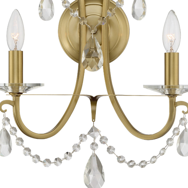 Crystorama 6822-VG-CL-SAQ Othello Two Light Wall Sconce Vibrant Gold Alternate Image.jpg