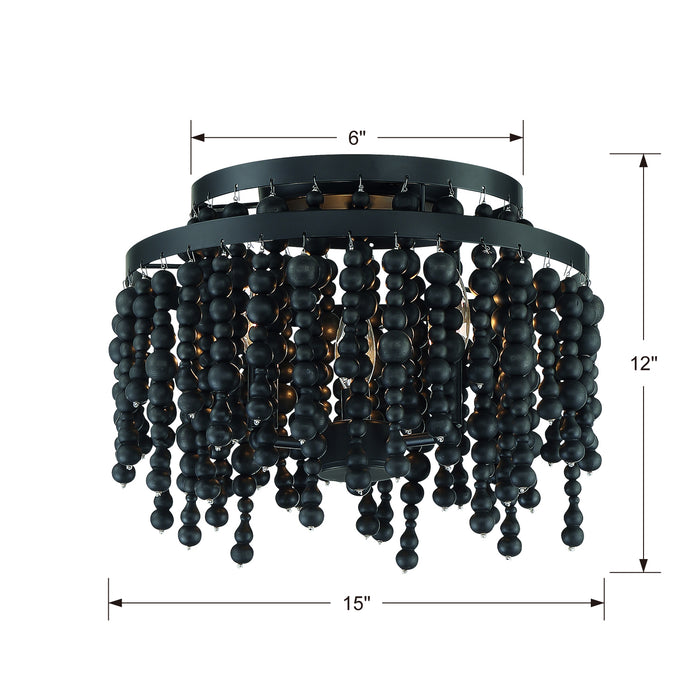 Crystorama POP-A5073-MK Poppy Three Light Semi Flush Mount Matte Black Alternate Image 2.jpg