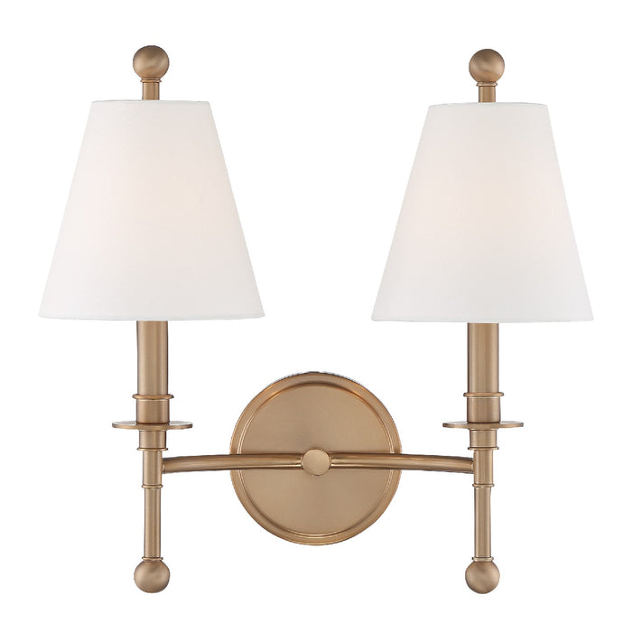 Crystorama RIV-383-AG Riverdale Two Light Wall Sconce Aged Brass Alternate Image.jpg