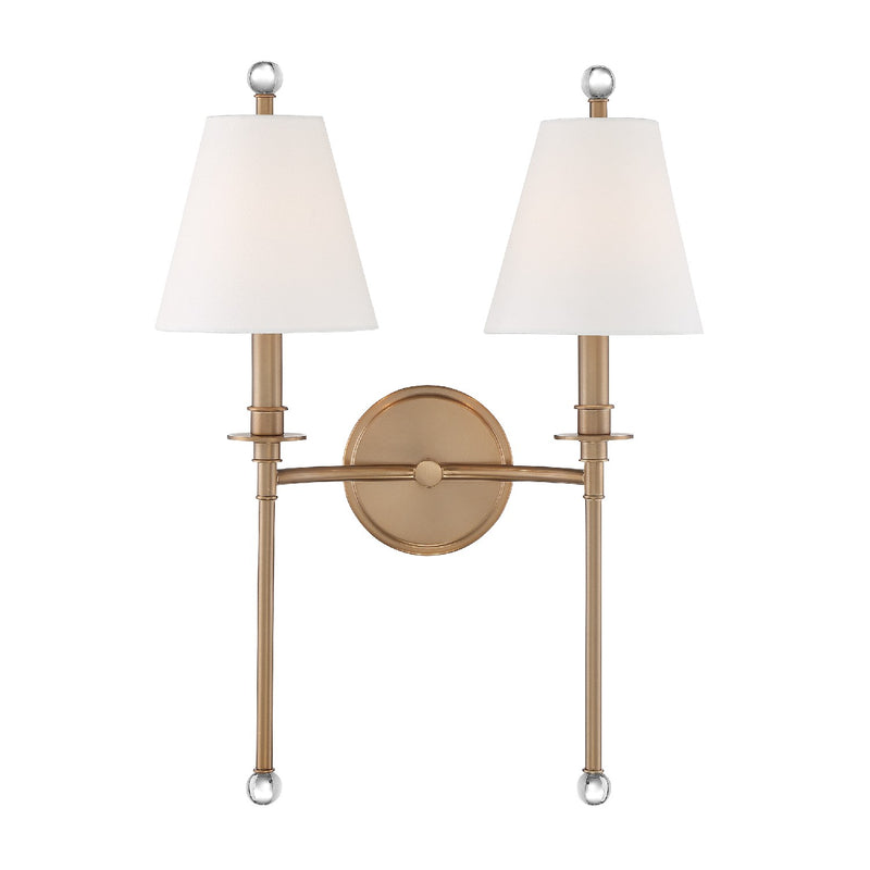 Crystorama RIV-383-AG Riverdale Two Light Wall Sconce Aged Brass Alternate Image 4.jpg