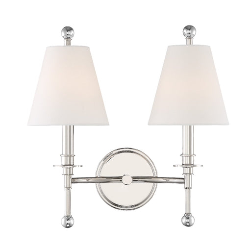 Crystorama RIV-383-PN Riverdale Two Light Wall Sconce Polished Nickel Alternate Image.jpg