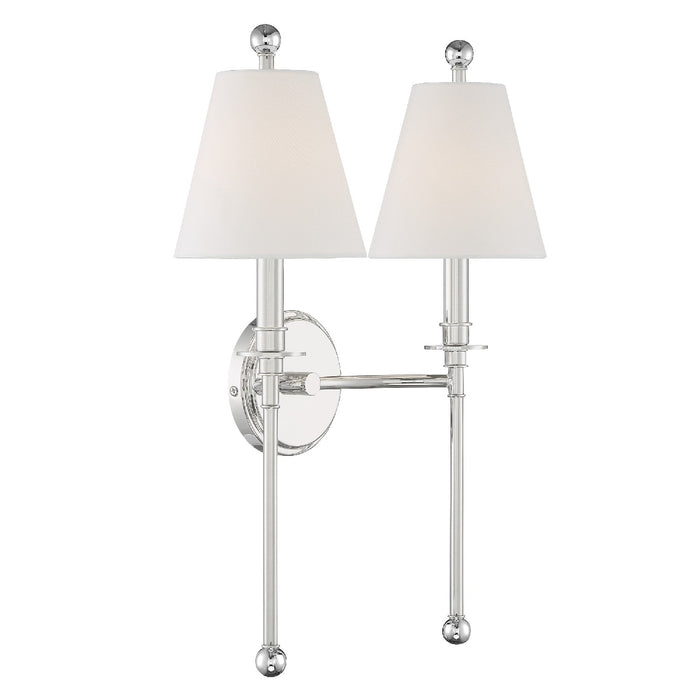 Crystorama RIV-383-PN Riverdale Two Light Wall Sconce Polished Nickel Alternate Image 2.jpg