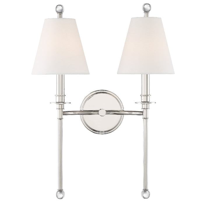 Crystorama RIV-383-PN Riverdale Two Light Wall Sconce Polished Nickel Alternate Image 4.jpg