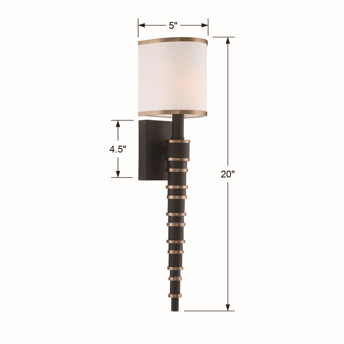 Crystorama SLO-A3601-VG-BF Sloane One Light Wall Sconce Vibrant Gold / Black Forged Alternate Image 2.jpg