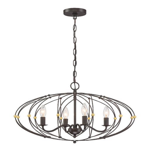 Crystorama ZUC-A9034-EB-GA Zucca Four Light Chandelier English Bronze / Antique Gold Alternate Image.jpg