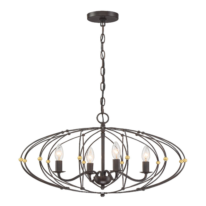 Crystorama ZUC-A9034-EB-GA Zucca Four Light Chandelier English Bronze / Antique Gold Alternate Image.jpg