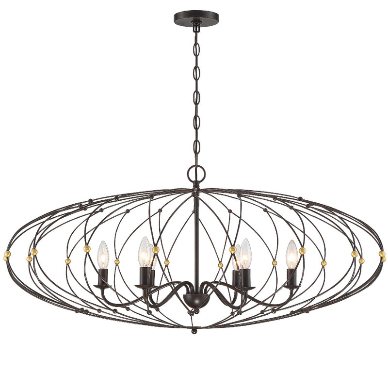 Crystorama ZUC-A9036-EB-GA Zucca Six Light Chandelier English Bronze / Antique Gold Alternate Image.jpg