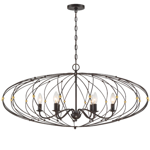 Crystorama ZUC-A9036-EB-GA Zucca Six Light Chandelier English Bronze / Antique Gold Alternate Image.jpg