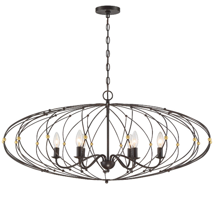 Crystorama ZUC-A9036-EB-GA Zucca Six Light Chandelier English Bronze / Antique Gold Alternate Image.jpg