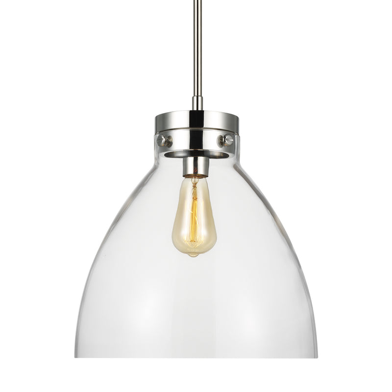 Visual Comfort Studio CP1121PN Garrett One Light Pendant, Polished Nickel Alternate Image.jpg