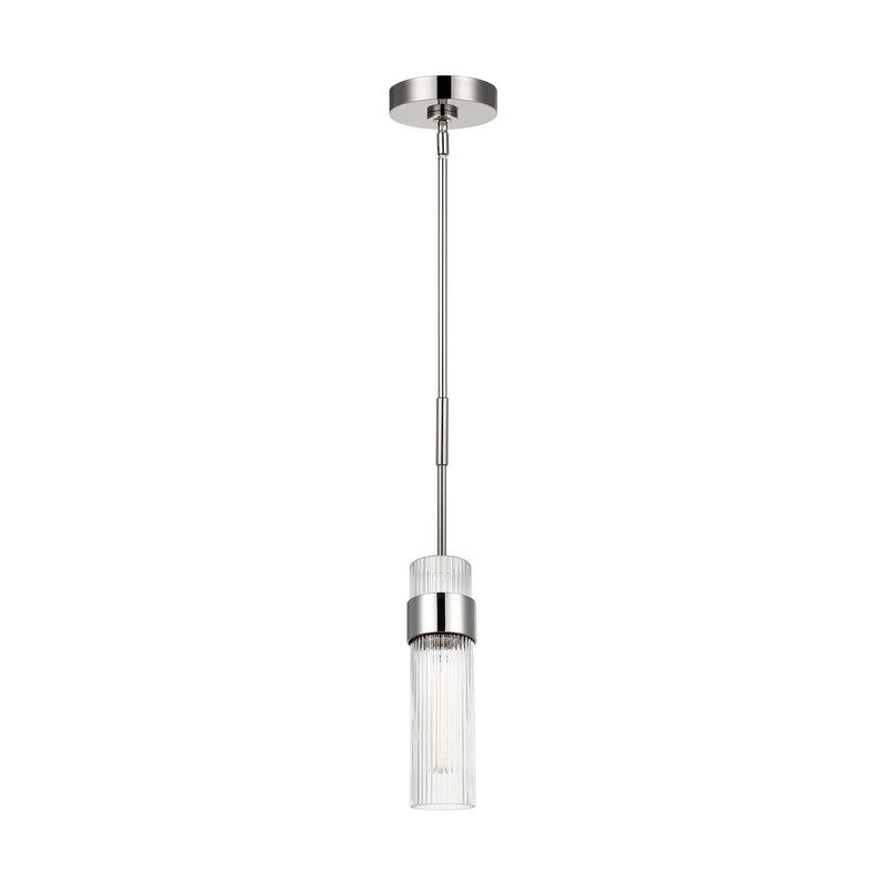 Visual Comfort Studio CP1161PN Geneva One Light Pendant, Polished Nickel Alternate Image.jpg
