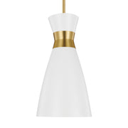 Visual Comfort Studio EP1221MWTBBS Heath One Light Pendant, Matte White and Burnished Brass Alternate Image.jpg