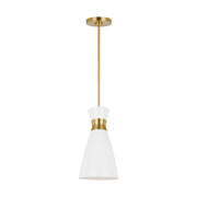 Visual Comfort Studio EP1221MWTBBS Heath One Light Pendant, Matte White and Burnished Brass Alternate Image 2.jpg