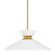 Visual Comfort Studio EP1231MWTBBS Heath One Light Pendant, Matte White and Burnished Brass Alternate Image.jpg