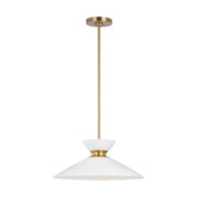 Visual Comfort Studio EP1231MWTBBS Heath One Light Pendant, Matte White and Burnished Brass Alternate Image 2.jpg