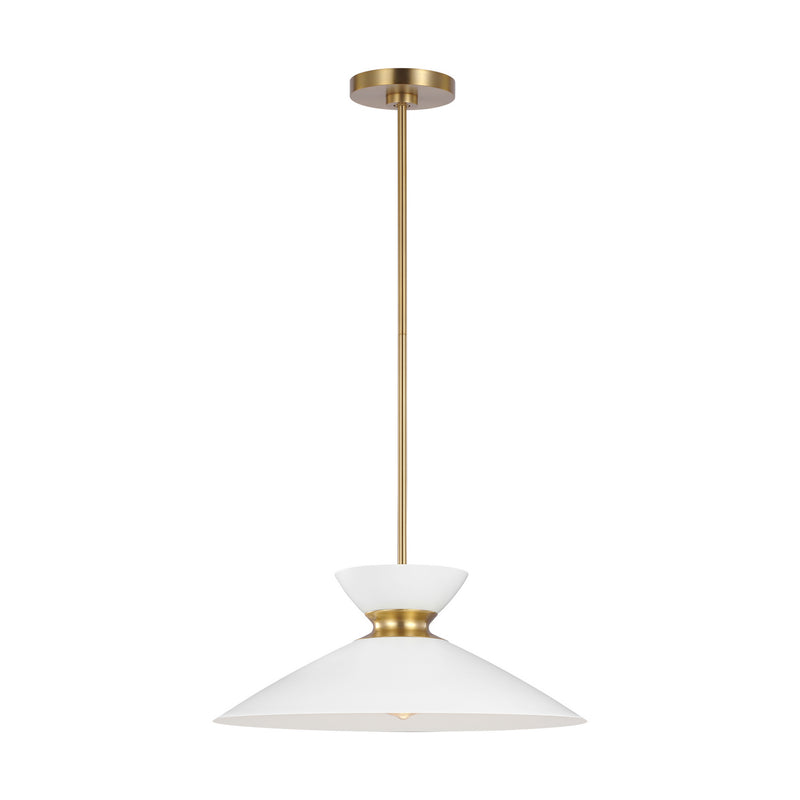 Visual Comfort Studio EP1231MWTBBS Heath One Light Pendant, Matte White and Burnished Brass Alternate Image 2.jpg