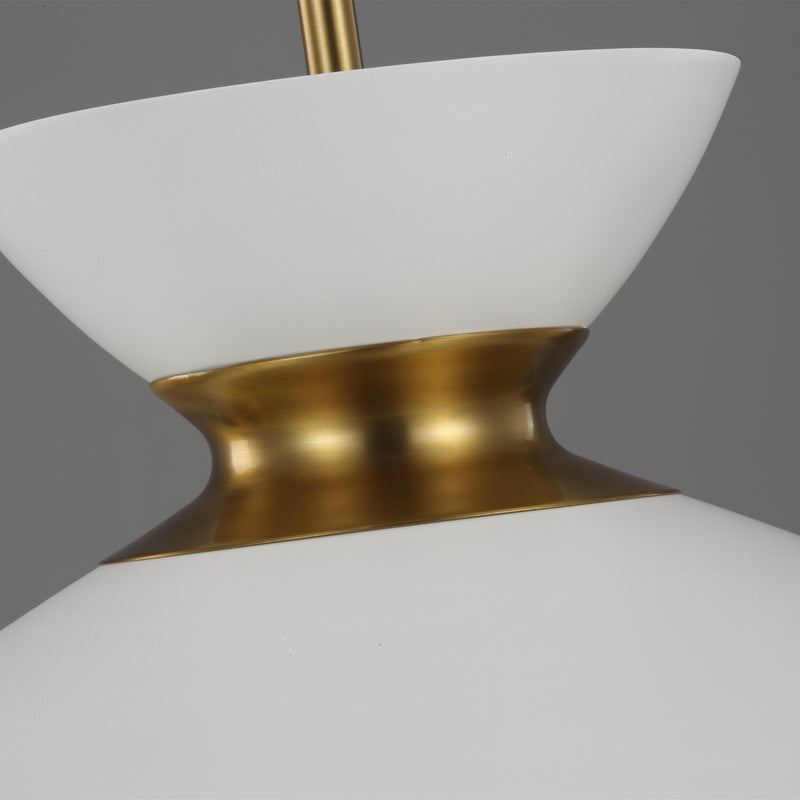 Visual Comfort Studio EP1231MWTBBS Heath One Light Pendant, Matte White and Burnished Brass Alternate Image 3.jpg