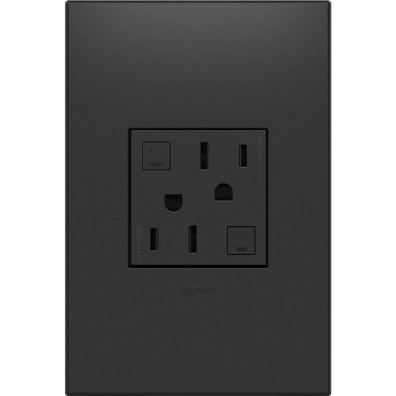 adorne® AGFTR2152G4 Tamper-Resistant 15A Duplex Self-Test GFCI Receptacles, Graphite Alternate Image.jpg