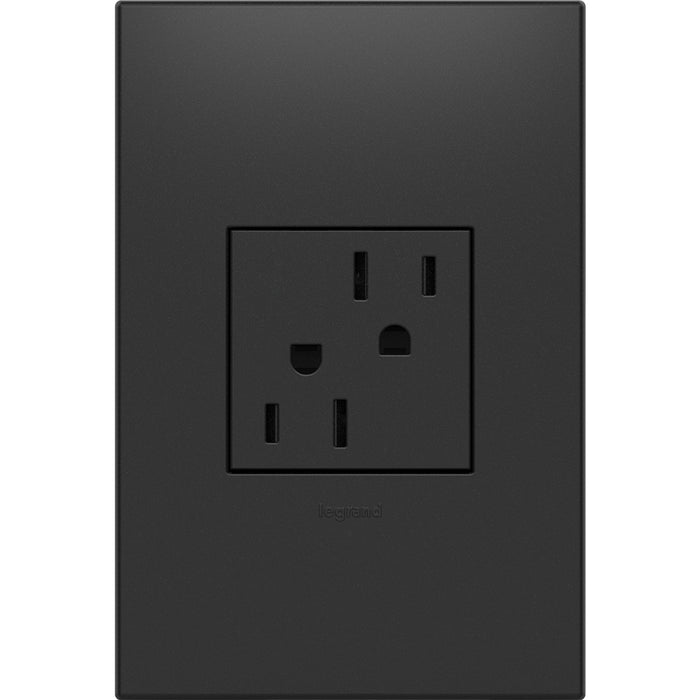 Legrand ARTR152G4 Adorne Tamper-Resistant Outlet, Graphite Alternate Image 1