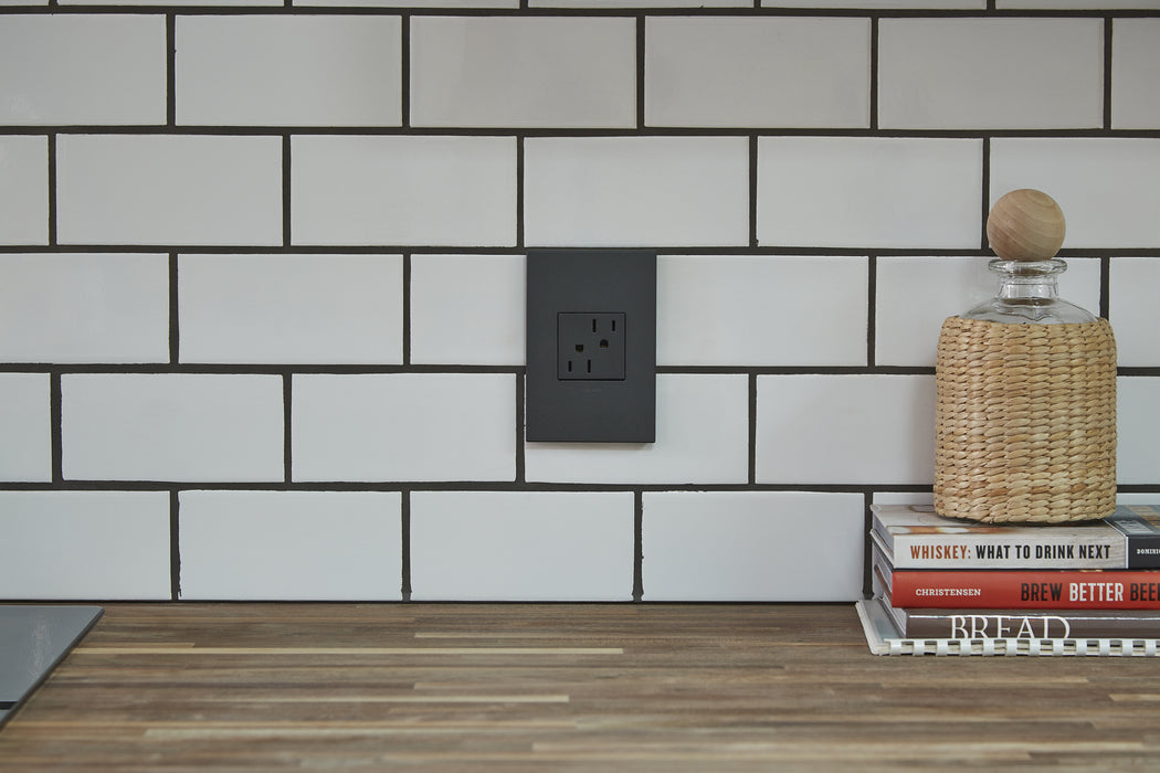 Legrand ARTR152G4 Adorne Tamper-Resistant Outlet, Graphite Alternate Image 2