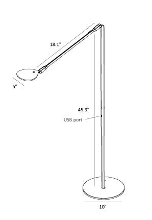 Koncept SPY-W-MGY-USB-FLR Splitty LED Floor Lamp, Matte Grey Alternate Image 4.jpg