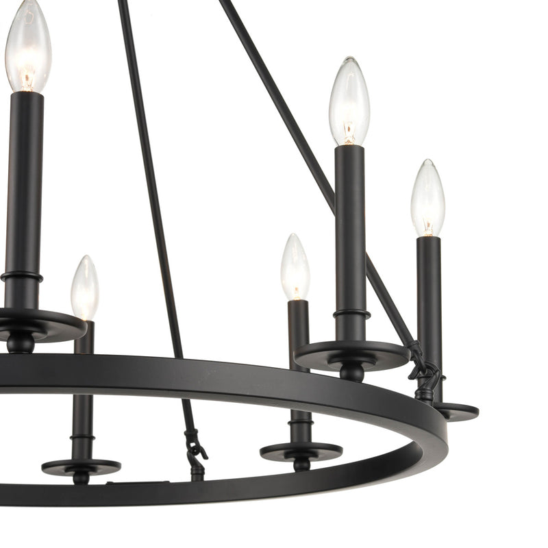 Millennium 46708-MB Florence Eight Light Chandelier, Matte Black Alternate Image.jpg