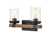 Millennium 3802-MB/WG Taos Two Light Vanity, Matte Black/Wood Grain Alternate Image.jpg