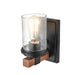 Millennium 3801-MB/WG Taos One Light Wall Sconce, Matte Black/Wood Grain Alternate Image 2.jpg