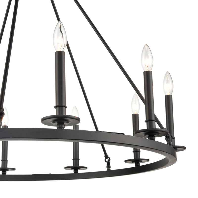 Millennium 46710-MB Florence Ten Light Chandelier, Matte Black Alternate Image.jpg