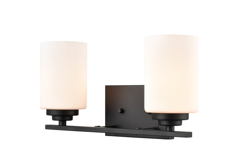Millennium 3182-MB Durham Two Light Vanity, Matte Black Alternate Image 2.jpg