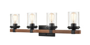 Millennium 3804-MB/WG Taos Four Light Vanity, Matte Black/Wood Grain Alternate Image.jpg