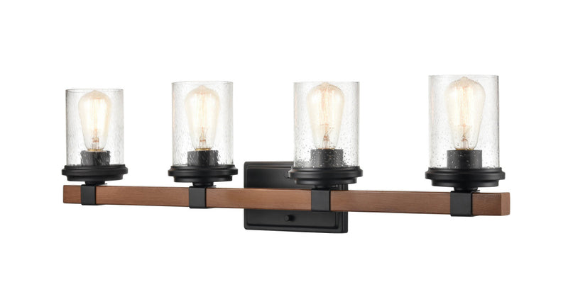 Millennium 3804-MB/WG Taos Four Light Vanity, Matte Black/Wood Grain Alternate Image.jpg