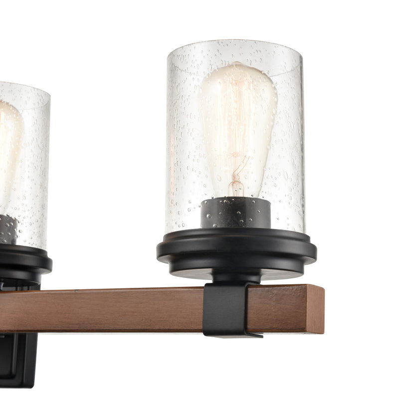 Millennium 3804-MB/WG Taos Four Light Vanity, Matte Black/Wood Grain Alternate Image 3.jpg