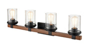 Millennium 3804-MB/WG Taos Four Light Vanity, Matte Black/Wood Grain Alternate Image 4.jpg