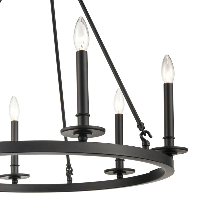 Millennium 46706-MB Florence Six Light Chandelier, Matte Black Alternate Image.jpg