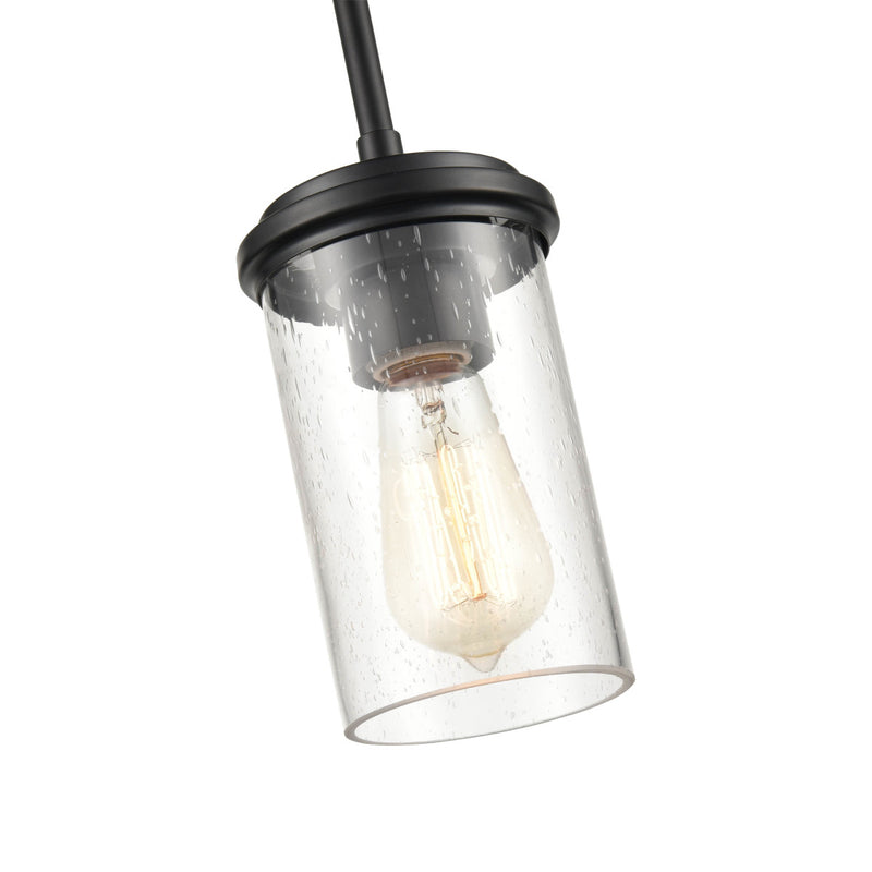 Millennium 3811-MB Taos One Light Mini Pendant, Matte Black/Wood Grain Alternate Image.jpg