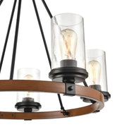 Millennium 3825-MB/WG Taos Five Light Chandelier, Matte Black/Wood Grain Alternate Image 3.jpg