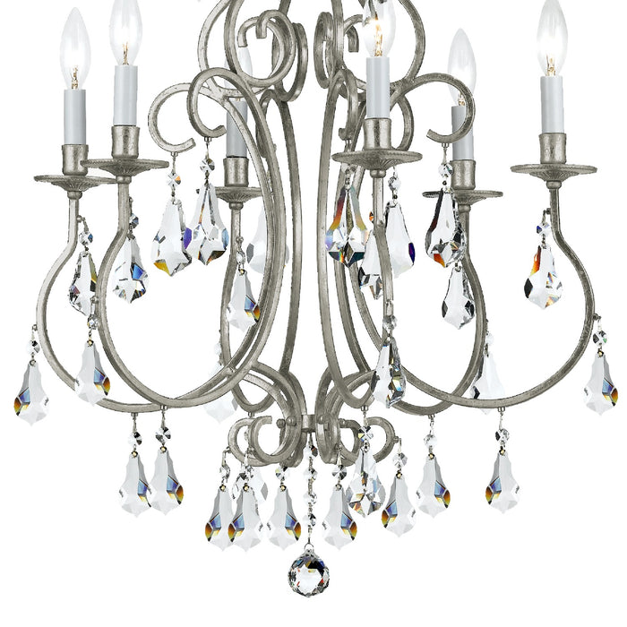 Crystorama 5016-OS-CL-S Ashton Six Light Chandelier Olde Silver Alternate Image 2.jpg