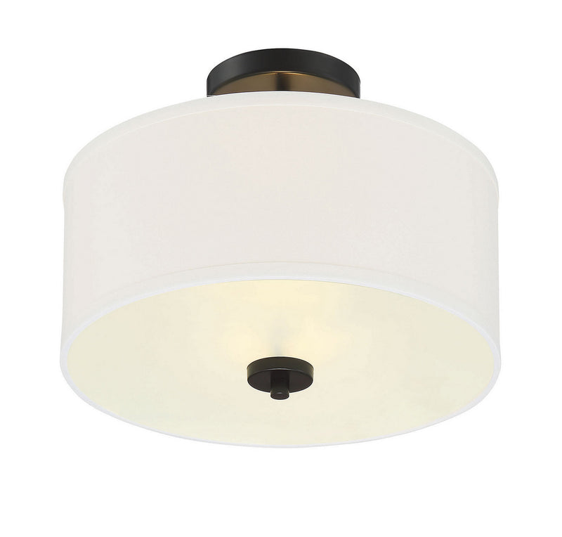 Shoppers Lighting SH60008MBK Charlotte Two Light Semi-Flush Mount, Matte Black Alternate Image 2.jpg