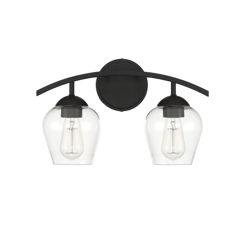 Shoppers Lighting SH80031MBK Lucy Two Light Bathroom Vanity Light, Matte Black Alternate Image.jpg