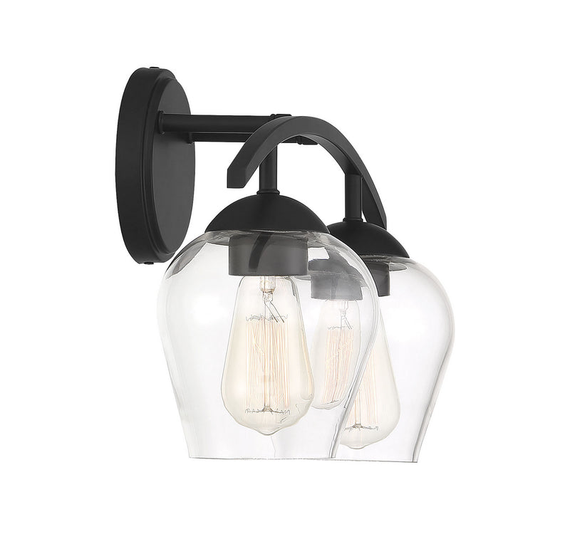 Shoppers Lighting SH80031MBK Lucy Two Light Bathroom Vanity Light, Matte Black Alternate Image 4.jpg