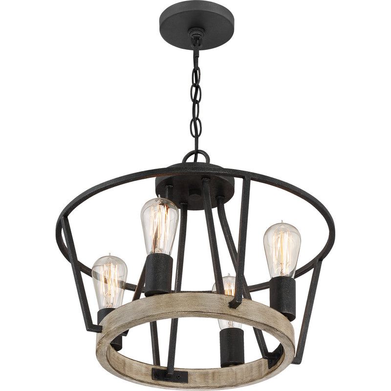 Quoizel BRT2817GK Brockton Four Light Pendant, Grey Ash Alternate Image 2.jpg