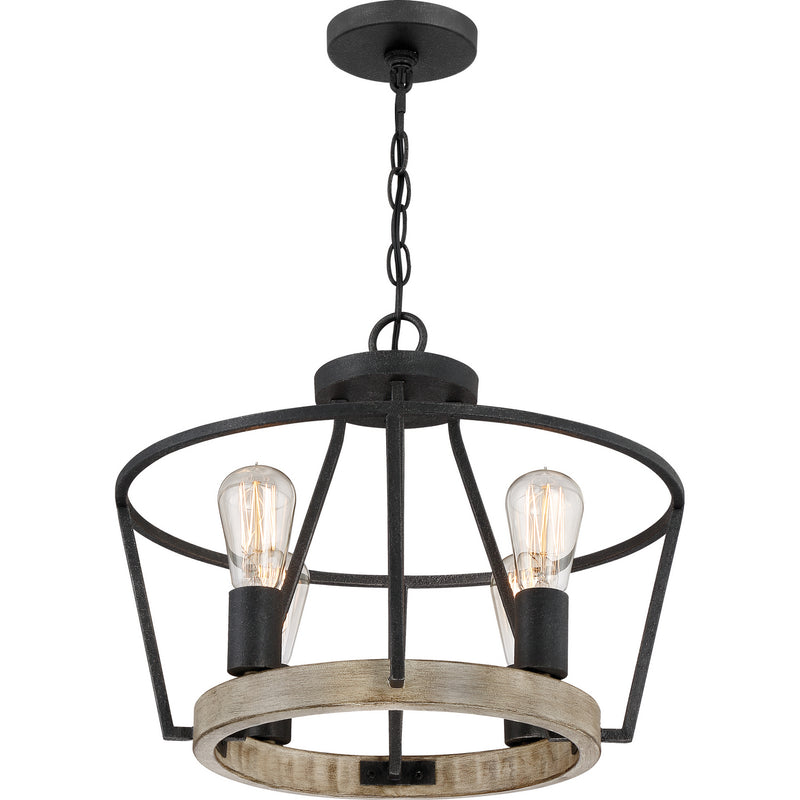 Quoizel BRT2817GK Brockton Four Light Pendant, Grey Ash Alternate Image 3.jpg