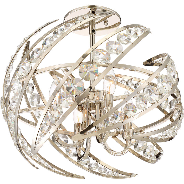 Quoizel PCCN1718PK Crescent Four Light Semi-Flush Mount, Polished Nickel Alternate Image 2.jpg