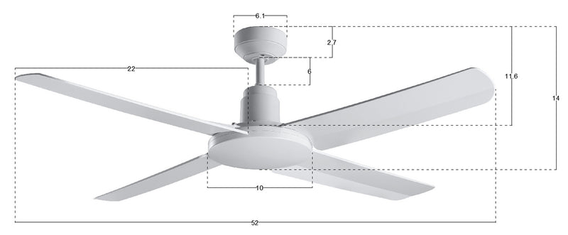 Lucci Air 21302501 Nautilus 52" Ceiling Fan, White Alternate Image 4.jpg