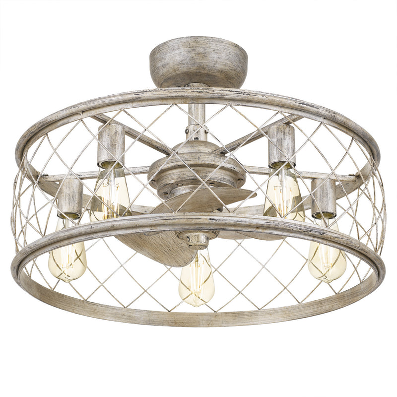 Quoizel RDY3122CS Dury Five Light Fandelier, Century Silver Leaf Alternate Image 2.jpg