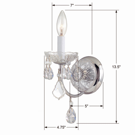Crystorama 3221-CH-CL-I Imperial One Light Wall Sconce Polished Chrome Alternate Image.jpg