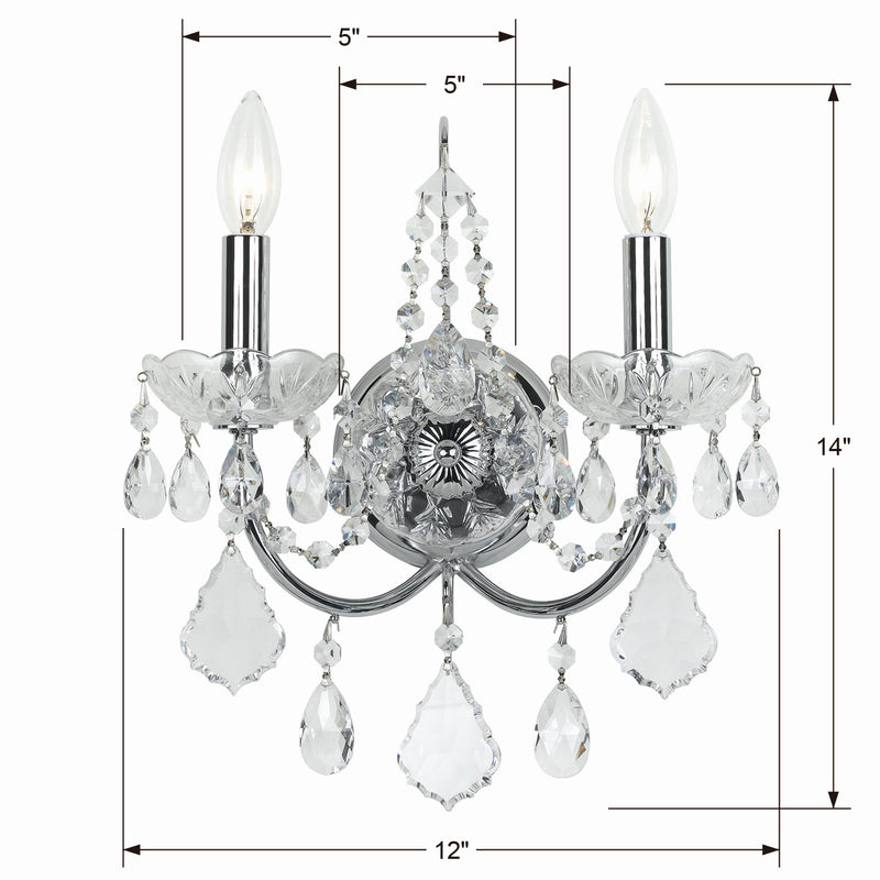 Crystorama 3222-CH-CL-I Imperial Two Light Wall Sconce Polished Chrome Alternate Image.jpg