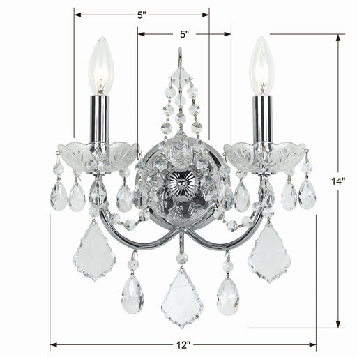Crystorama 3222-CH-CL-I Imperial Two Light Wall Sconce Polished Chrome Alternate Image.jpg